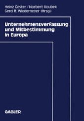 book Unternehmensverfassung und Mitbestimmung in Europa