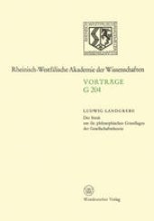 book Der Streit um die philosophischen Grundlagen der Gesellschaftstheorie: 195. Sitzung am 19. Juni 1974 in Düsseldorf