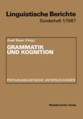 book Grammatik und Kognition: Psycholinguistische Untersuchungen