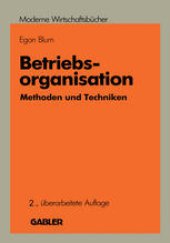 book Betriebsorganisation: Methoden und Techniken