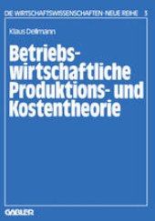 book Betriebswirtschaftliche Produktions- und Kostentheorie