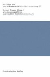 book Arbeitsperspektiven angewandter Sozialwissenschaft