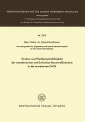 book Struktur und Wettbewerbsfähigkeit der westdeutschen und britischen Baumwollindustrie in der erweiterten EWG