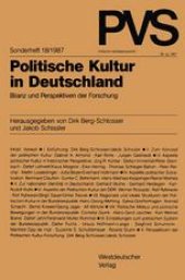 book Politische Kultur in Deutschland: Bilanz und Perspektiven der Forschung