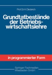 book Grundtatbestände der Betriebswirtschaftslehre