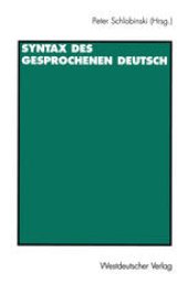 book Syntax des gesprochenen Deutsch