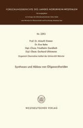 book Synthesen und Abbau von Oligosacchariden