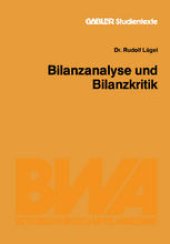 book Bilanzanalyse und Bilanzkritik