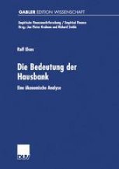 book Die Bedeutung der Hausbank: Eine ökonomische Analyse