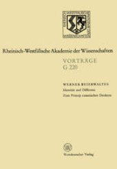 book Identität und Differenz Zum Prinzip cusanischen Denkens: 219. Sitzung am 16. Februar 1977 in Düsseldorf