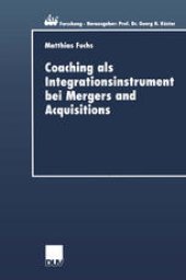 book Coaching als Integrationsinstrument bei Mergers and Acquisitions