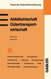 book Abfallwirtschaft. Gütertransportwirtschaft