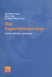 book Das Experteninterview: Theorie, Methode, Anwendung