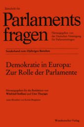 book Demokratie in Europa: Zur Rolle der Parlamente