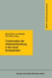 book Transformation der Arbeitsrechtsordnung in den neuen Bundesländern