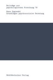 book Grundlagen psychosozialer Beratung: Ein modelltheoretischer Entwurf zur Neubestimmung psychischer Störungen