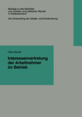 book Interessenvertretung der Arbeitnehmer im Betrieb