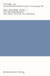 book Der Wohlfahrtsstaat und seine Politik des Strafens