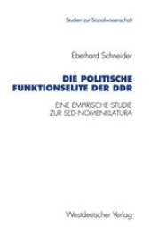 book Die politische Funktionselite der DDR: Eine empirische Studie zur SED-Nomenklatura