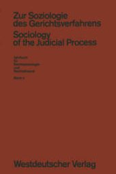 book Zur Soziologie des Gerichtsverfahrens (Sociology of the Judicial Process)