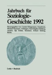 book Jahrbuch für Soziologiegeschichte 1992