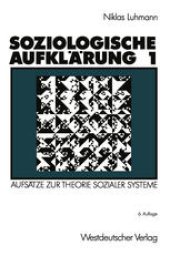 book Soziologische Aufklärung 1: Aufsätze zur Theorie sozialer Systeme