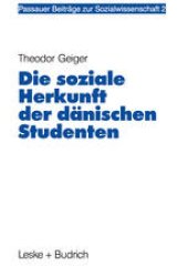 book Die soziale Herkunft der dänischen Studenten