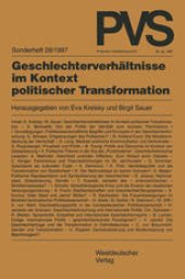 book Geschlechterverhältnisse im Kontext politischer Transformation