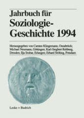 book Jahrbuch für Soziologiegeschichte 1994