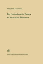 book Ansprache des Ministerpräsidenten Dr. Franz Meyers. Der Nationalstaat in Europa als historisches Phänomen