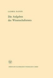 book Die Aufgaben des Wissenschaftsrates