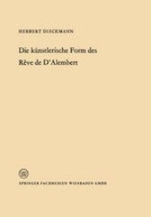 book Die künstlerische Form des Rêve de D’Alembert