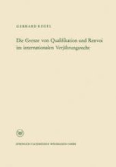 book Die Grenze von Qualifikation und Renvoi im internationalen Verjährungsrecht