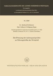 book Die Erfassung der Leistungsansprüche an Führungskräfte der Wirtschaft