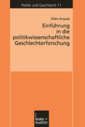 book Einführung in die politikwissenschaftliche Geschlechterforschung