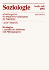 book Sociologica: Leseliste der Sektionen und Arbeitsgruppen