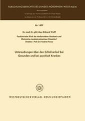 book Untersuchungen über den Schlafverlauf bei Gesunden und bei psychisch Kranken