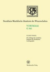 book Die Anfänge des westlichen Studiums der altindischen Lexikographie: 416. Sitzung am 13. Januar 1999 in Düsseldorf