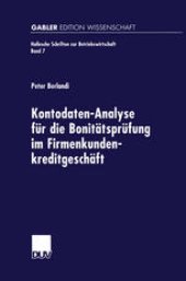 book Kontodaten-Analyse für die Bonitätsprüfung im Firmenkundenkreditgeschäft