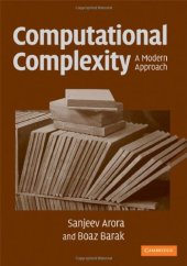 book Computational complexity: a modern approach