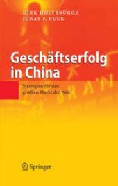 book Geschäftserfolg in China: Strategien für den größten Markt der Welt