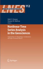 book Nonlinear Time Series Analysis in the Geosciences: Applications in Climatology, Geodynamics and Solar-Terrestrial Physics