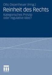 book Reinheit des Rechts: Kategorisches Prinzip oder regulative Idee?