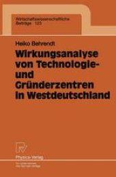 book Wirkungsanalyse von Technologie- und Gründerzentren in Westdeutschland