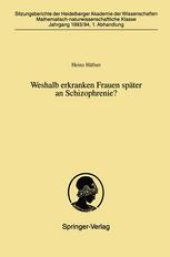 book Weshalb erkranken Frauen später an Schizophrenie?