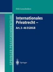 book Internationales Privatrecht — Art. 3–46 EGBGB