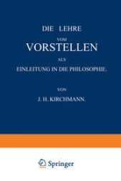 book Die Lehre vom Vorstellen als Einleitung in die Philosophie