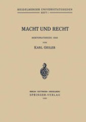 book Macht und Recht: Rektoratsrede 1948