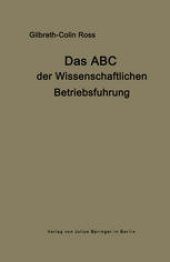 book Das ABC der wissenschaftlichen Betriebsführung: Primer of Scientific Management