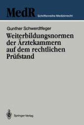 book Weiterbildungsnormen der Ärztekammern auf dem rechtlichen Prüfstand